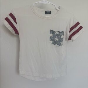 Bay Co Kids White and Red Star Pocket T-Shirt